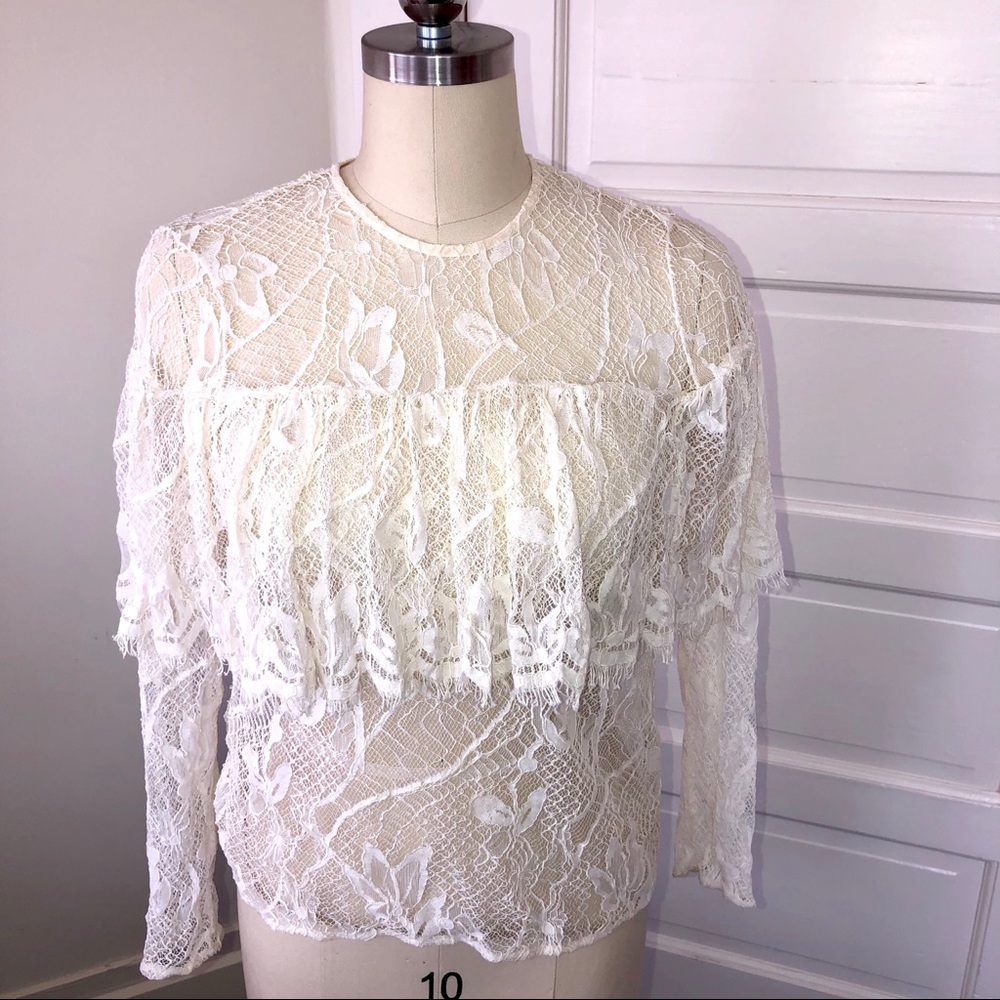 WHO WHAT WEAR | Lace long sleeve top✨